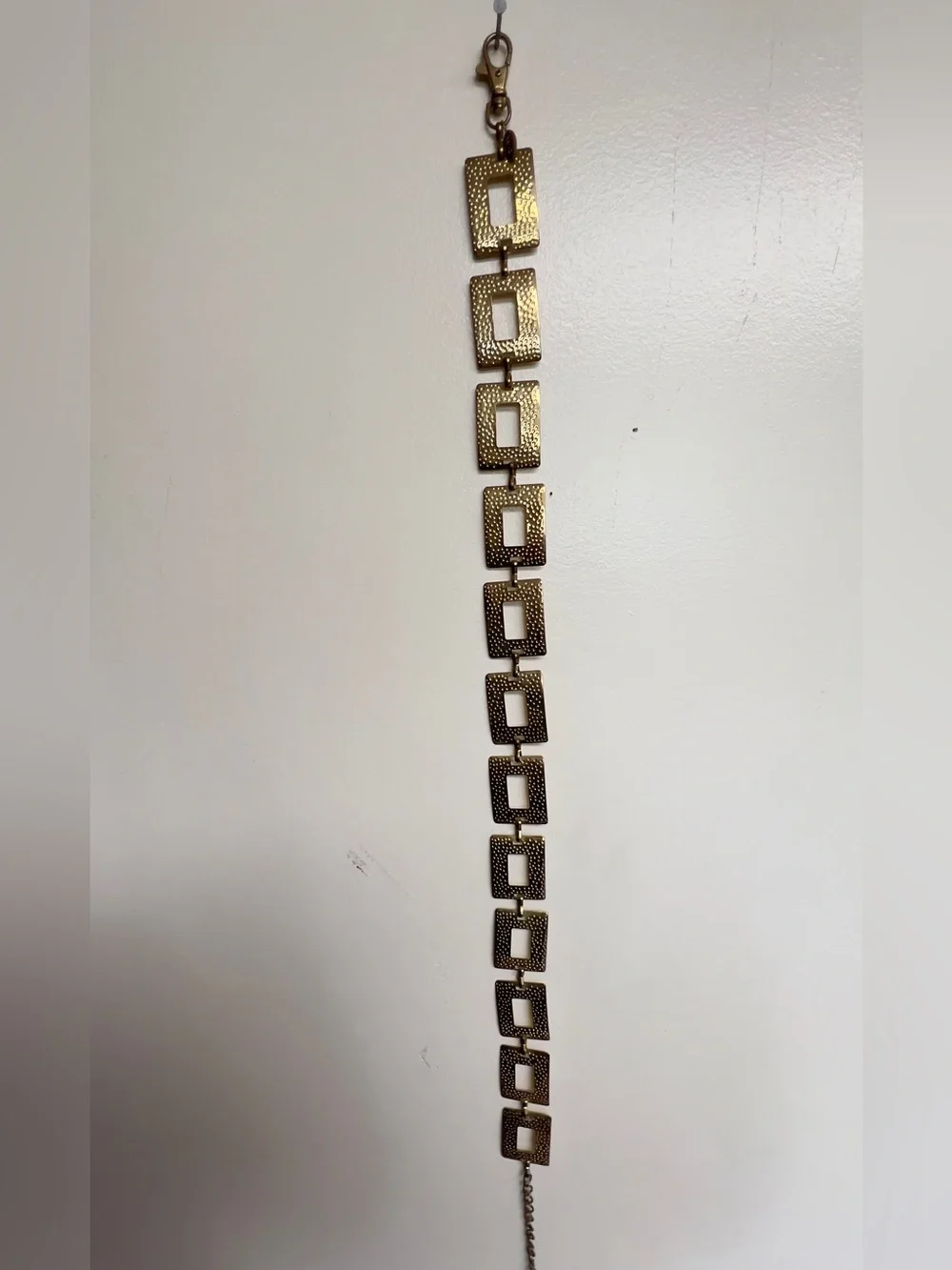 Gold Textured Rectangular-Link belt - Picture 2 of 5